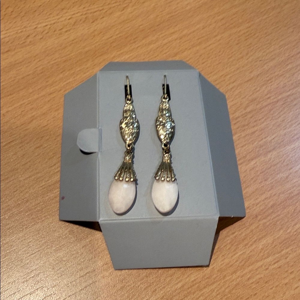 Cabi Elegant Gold and pink Drop Earrings